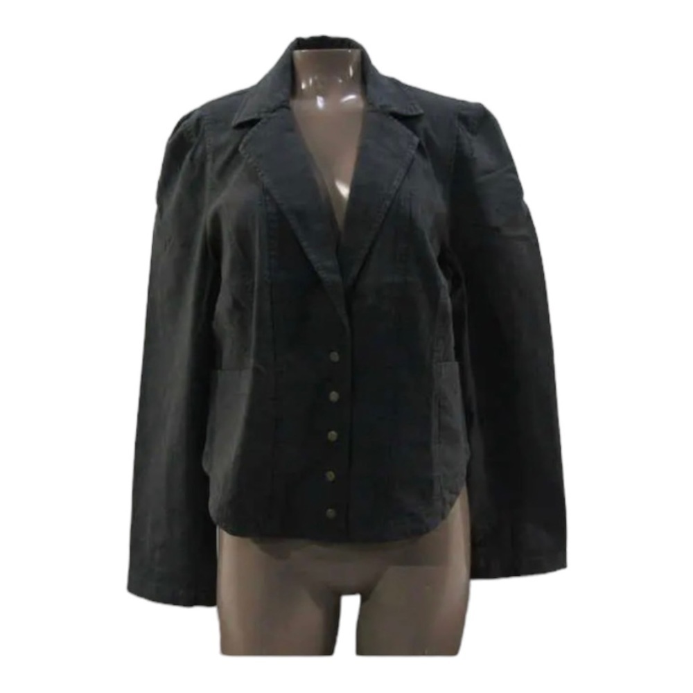 Anthropologie Black Structured Button Blazer Jack… - image 12